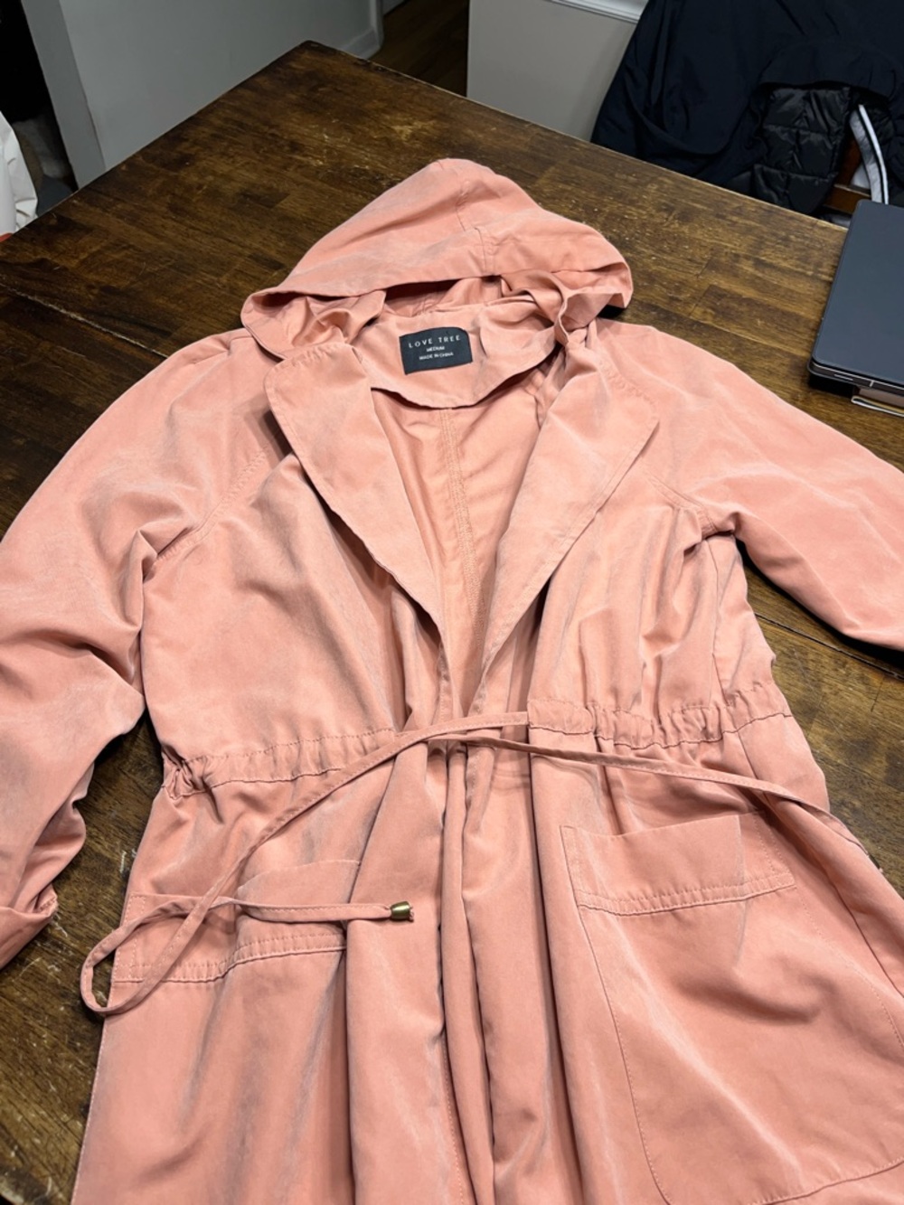 Love Tree Blush Pink Hooded Coat size medium